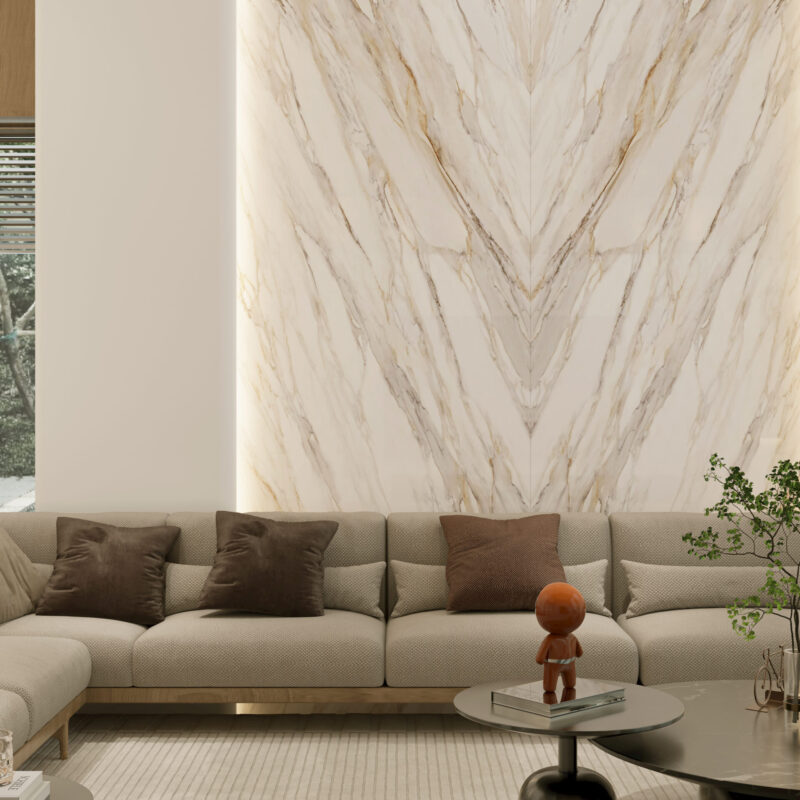 Large format porcelain plate-Calacatta Gold